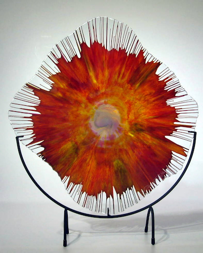 DD-231106 Energy Web Red/Orange $395 at Hunter Wolff Gallery